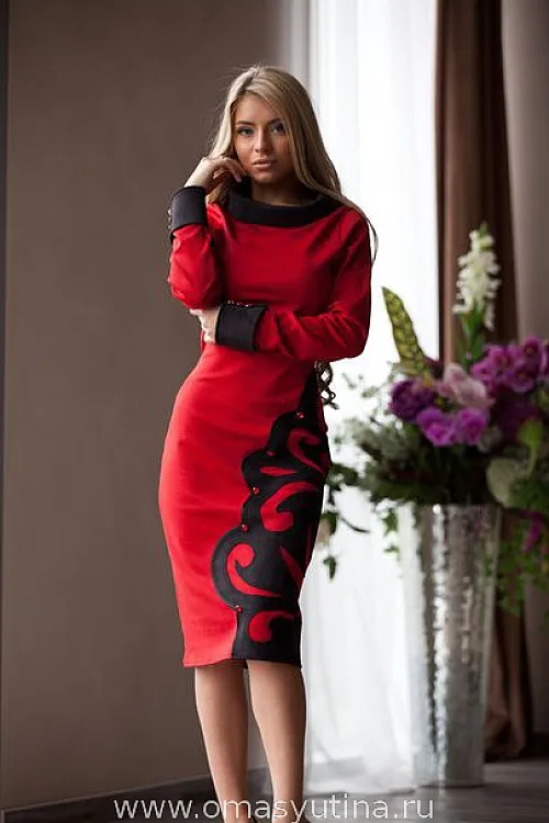 Платье "Художница" red