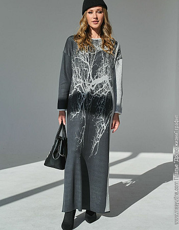Платье 'Древо жизни' графит