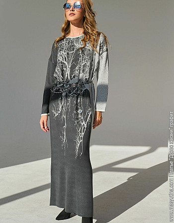 Платье 'Древо жизни' графит