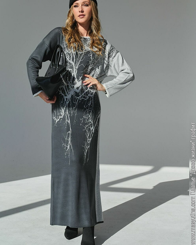 Платье 'Древо жизни' графит