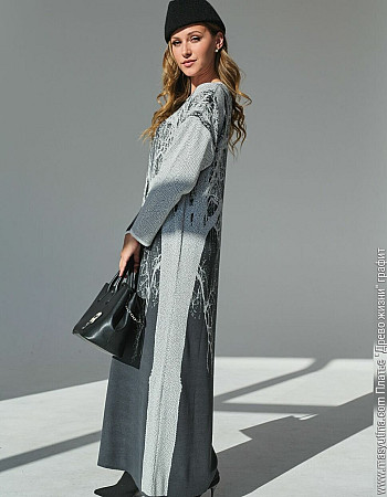 Платье 'Древо жизни' графит