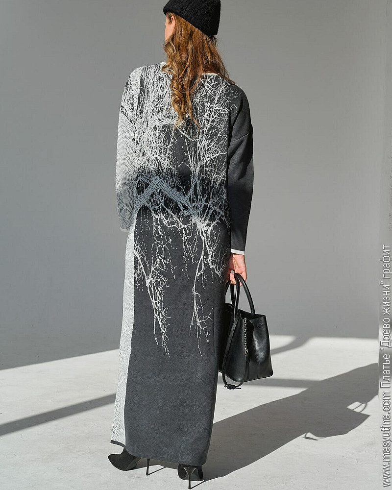 Платье 'Древо жизни' графит