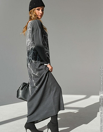 Платье 'Древо жизни' графит