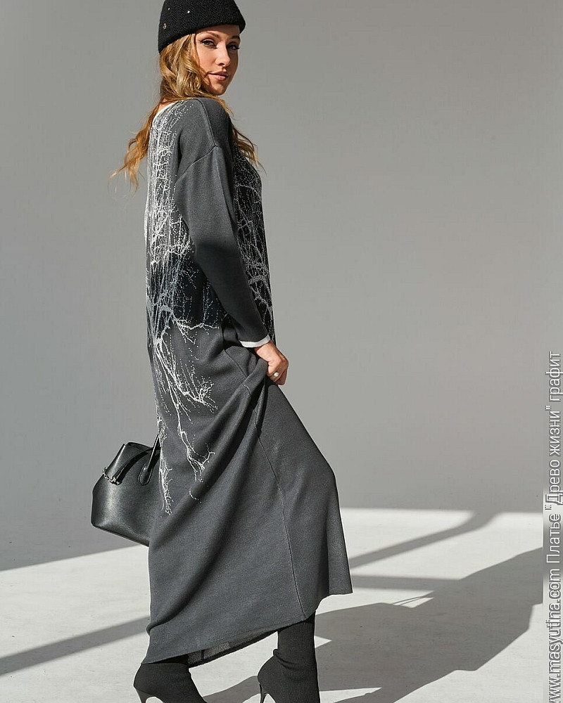 Платье 'Древо жизни' графит