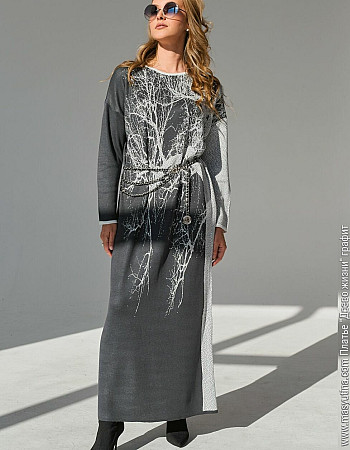 Платье 'Древо жизни' графит