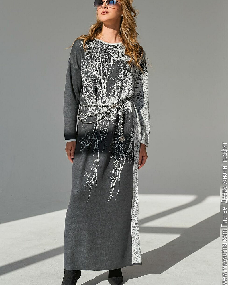 Платье 'Древо жизни' графит