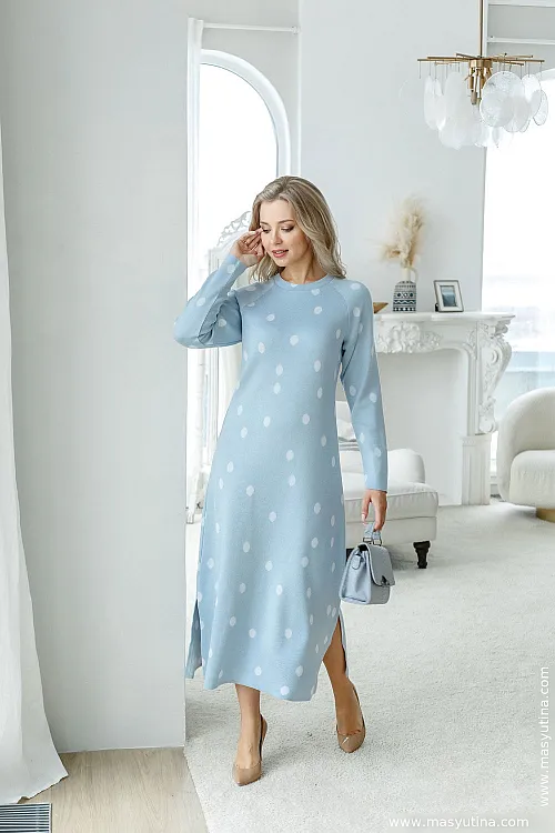 Платье "Горошинка" blue
