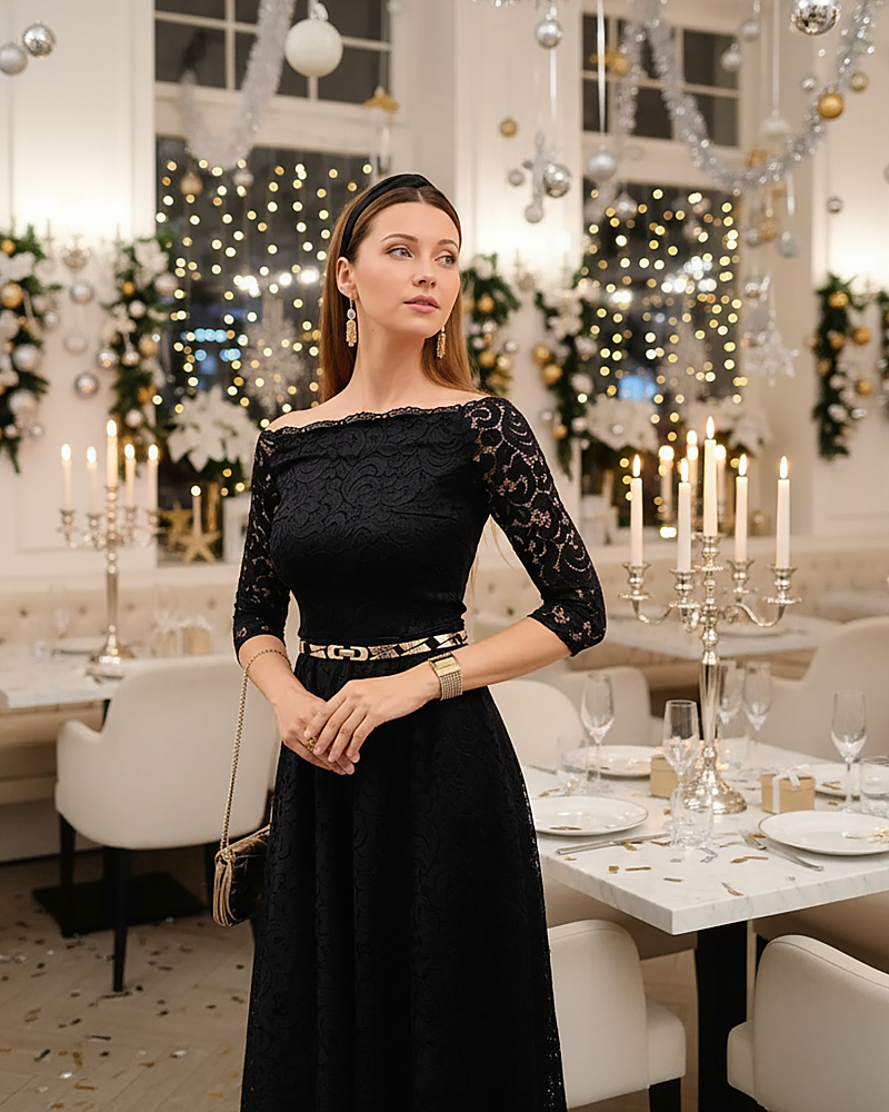 Платье 'Кружевница' черное женское