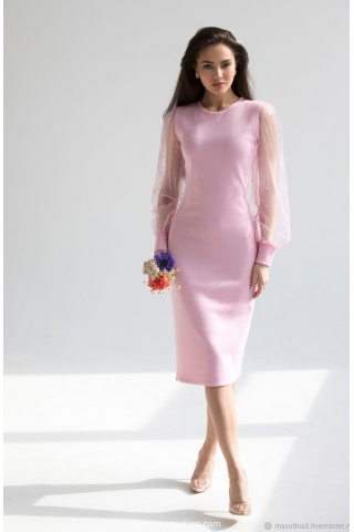 Платье "Россыпь жемчуга" розовое
